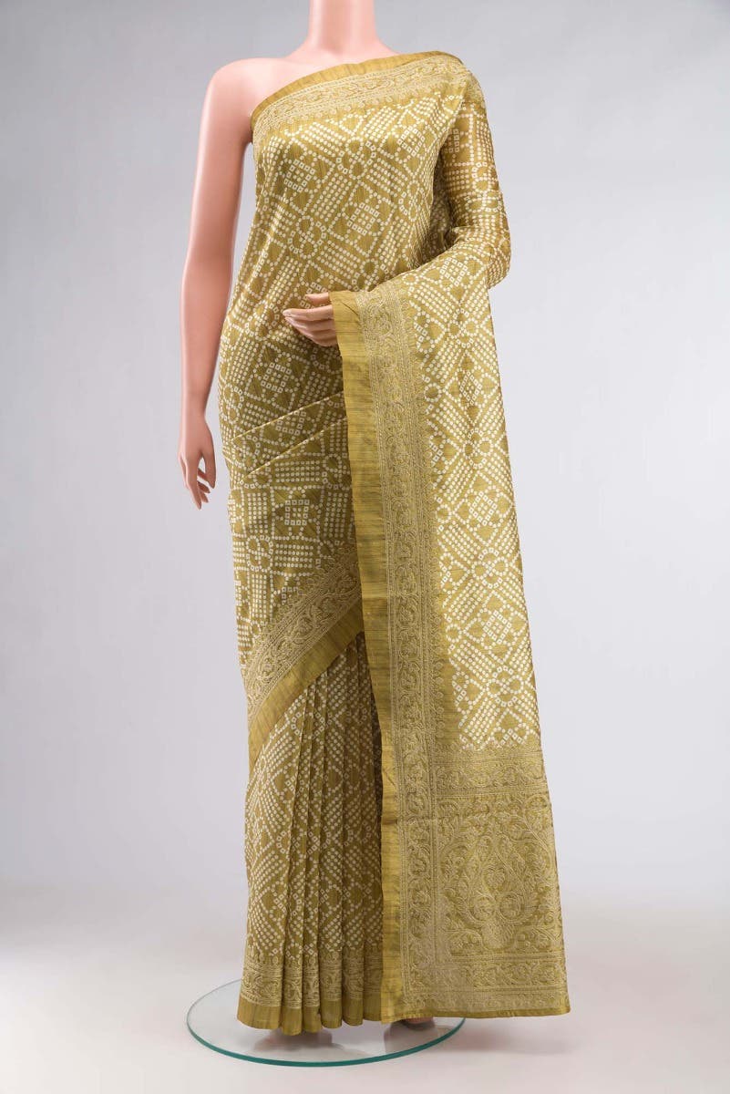 Green Blended Tussar Silk Saree