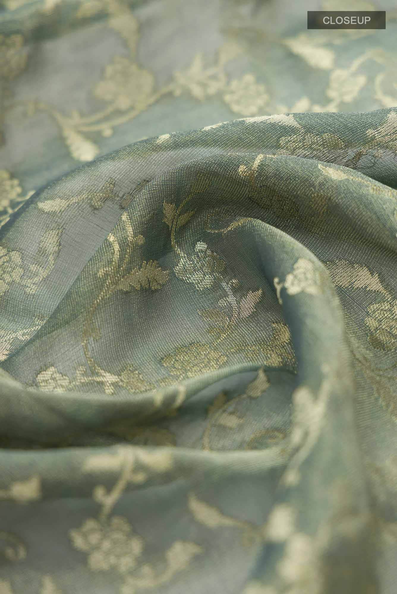 Grey Mysore Georgette Saree