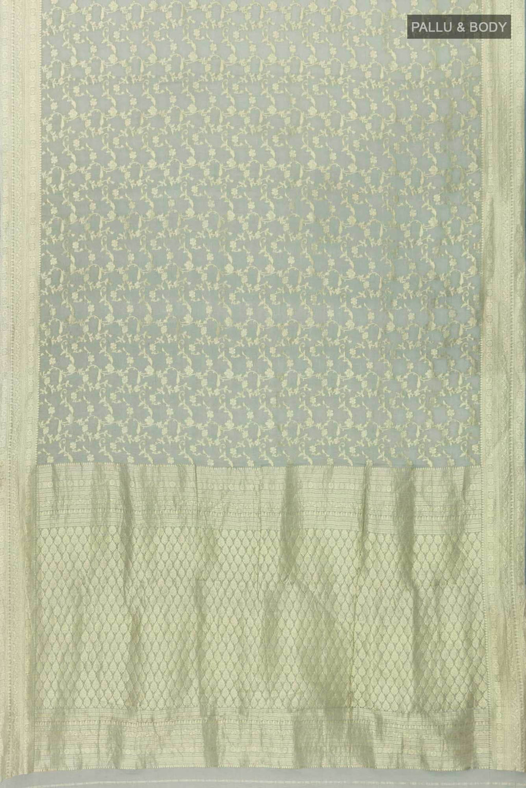 Grey Mysore Georgette Saree
