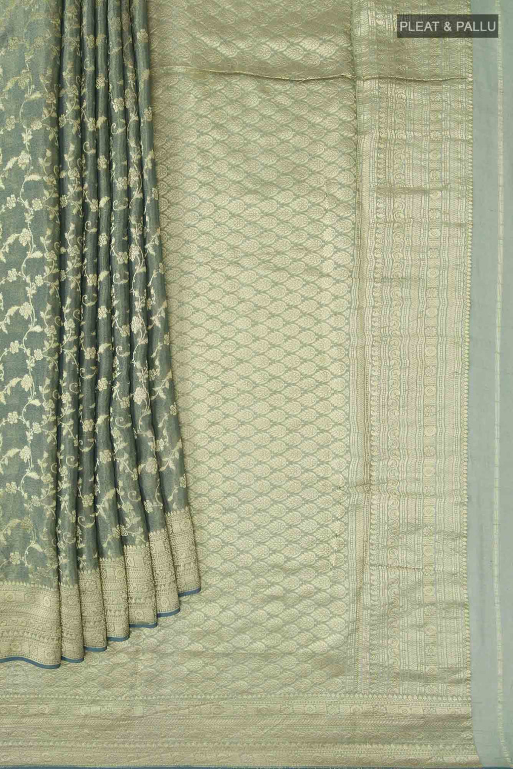 Grey Mysore Georgette Saree