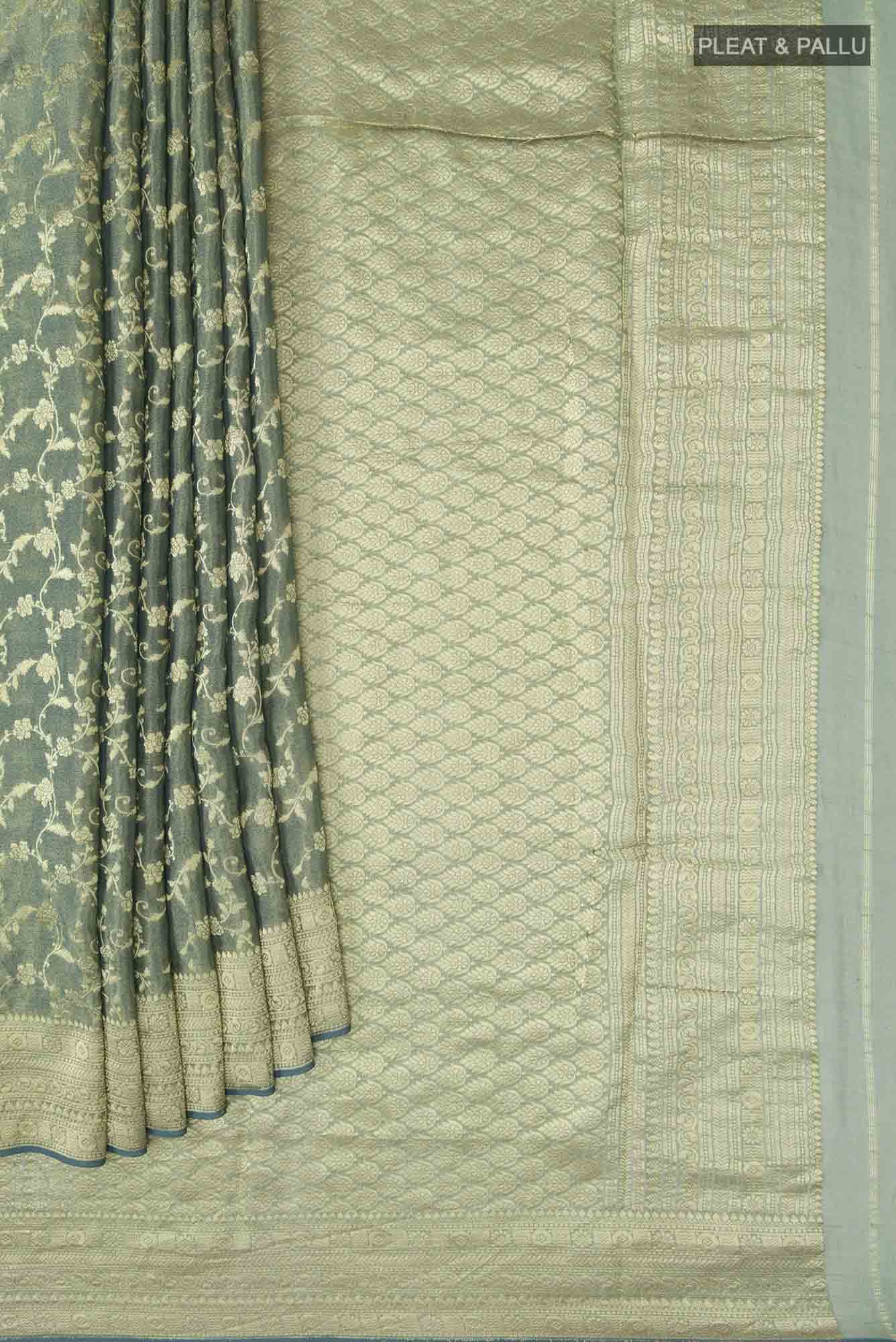 Grey Mysore Georgette Saree