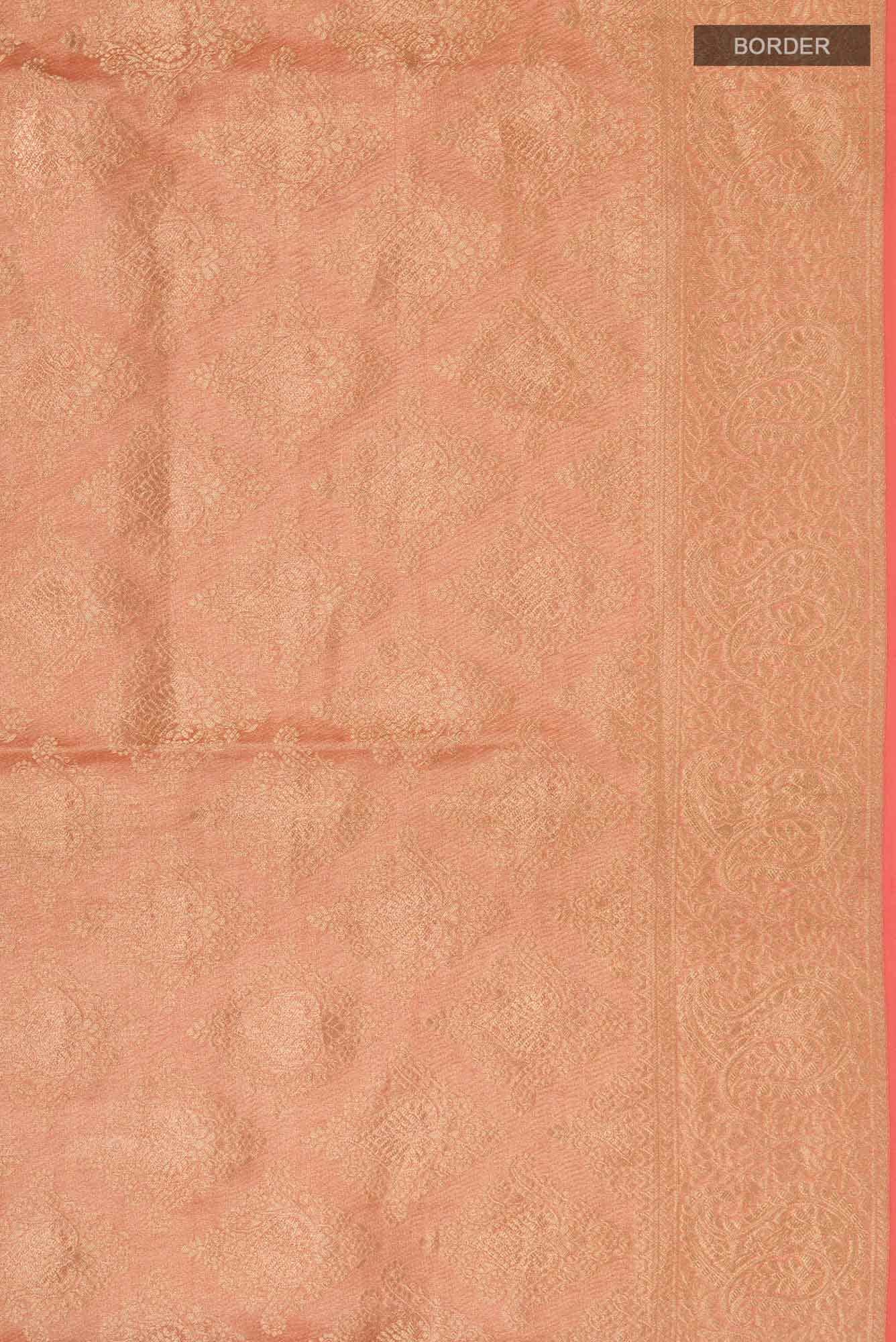 Peach Mysore Georgette Saree
