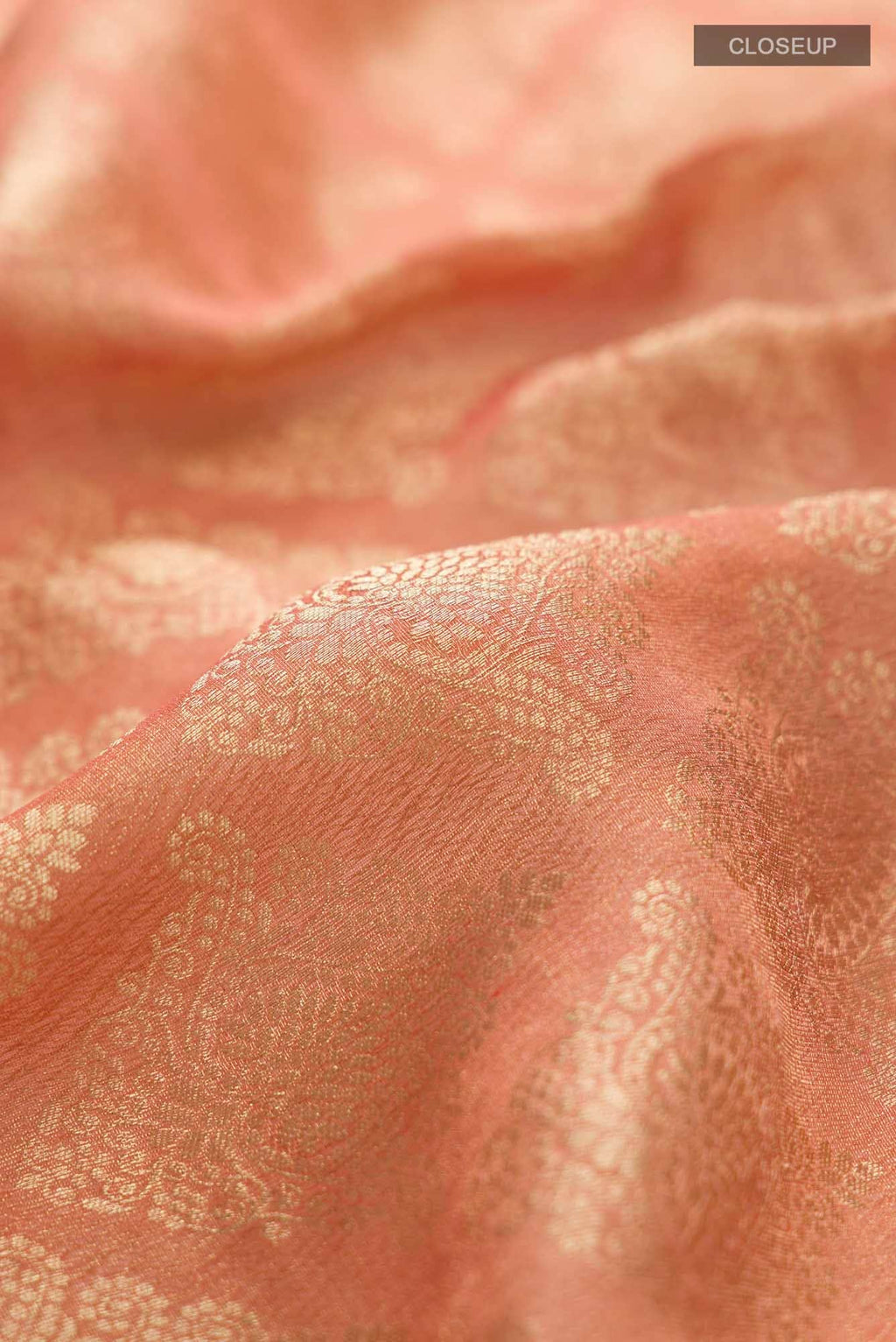 Peach Mysore Georgette Saree
