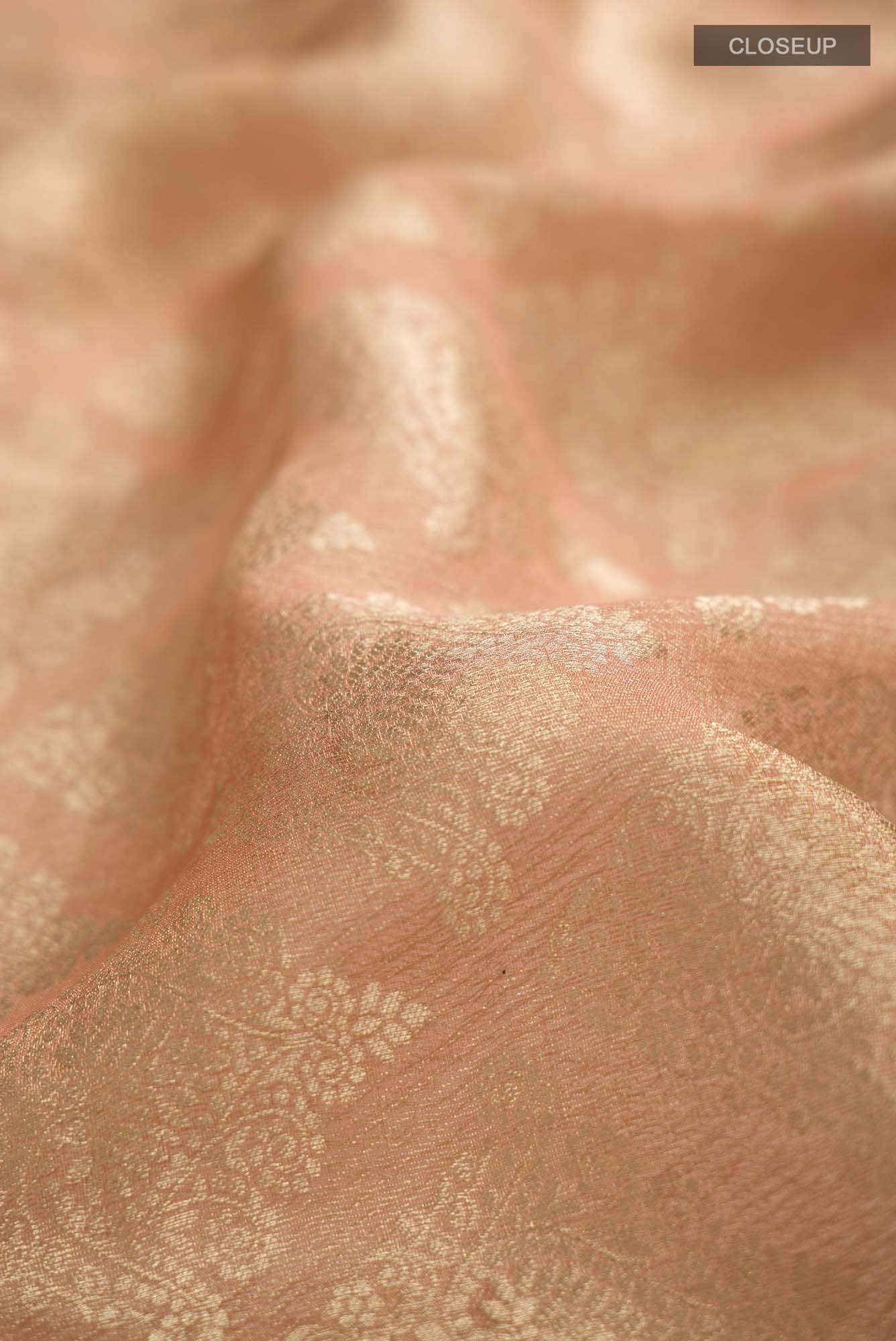 Peach Mysore Georgette Saree