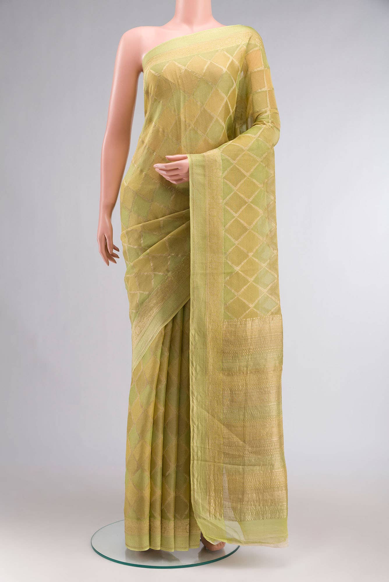 Green Mysore Georgette Saree