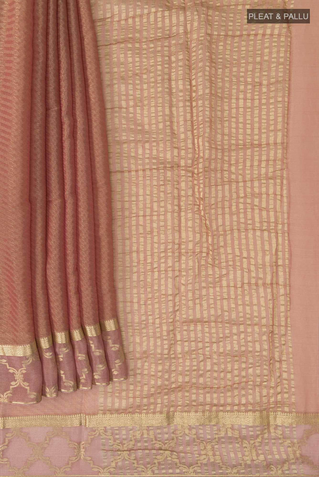 Peach Mysore Georgette Saree