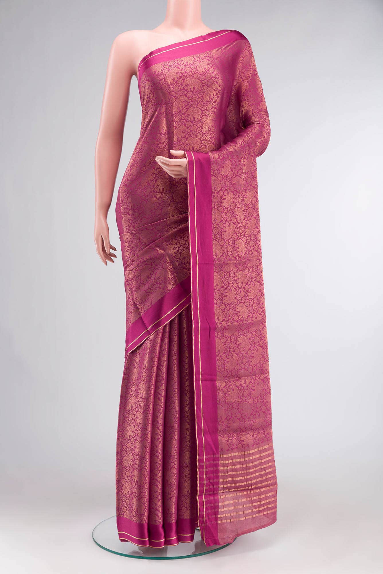 Dark Pink Mysore Georgette Saree