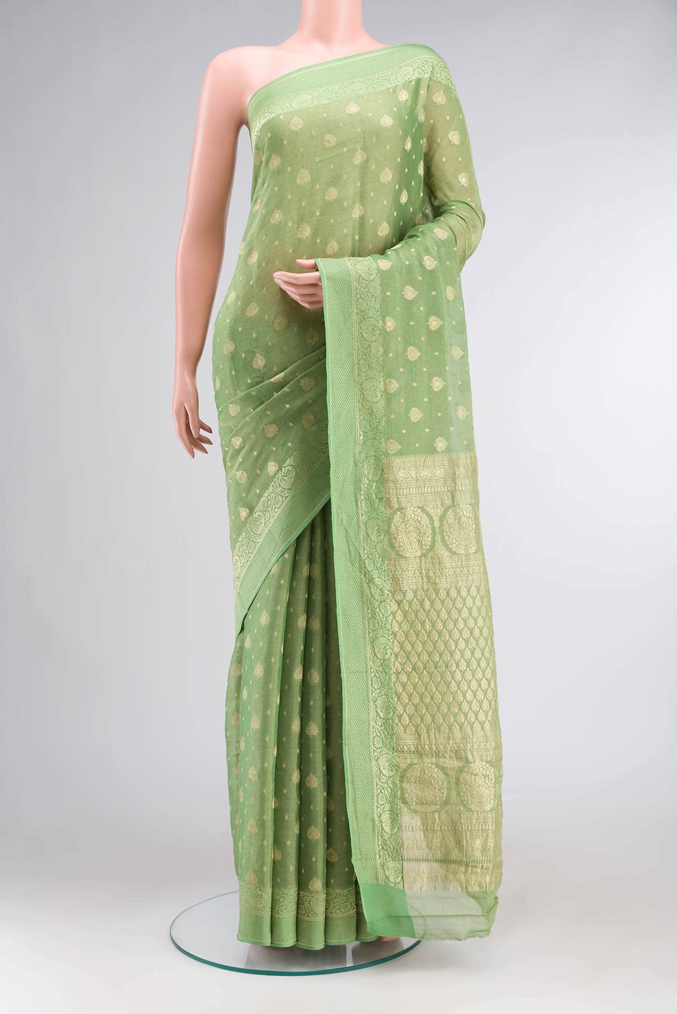Green Mysore Georgette Saree