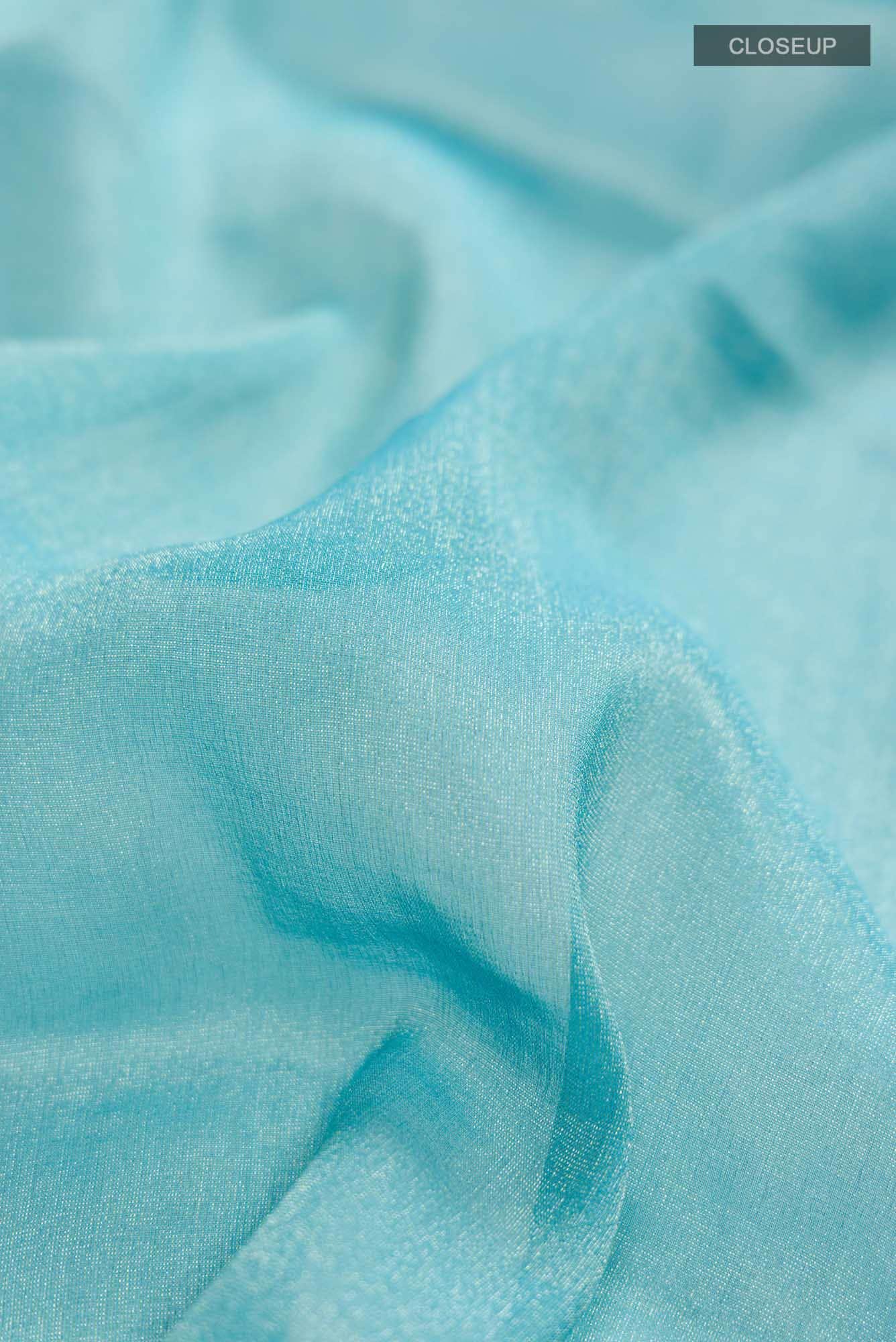 Blue Mysore Georgette Saree