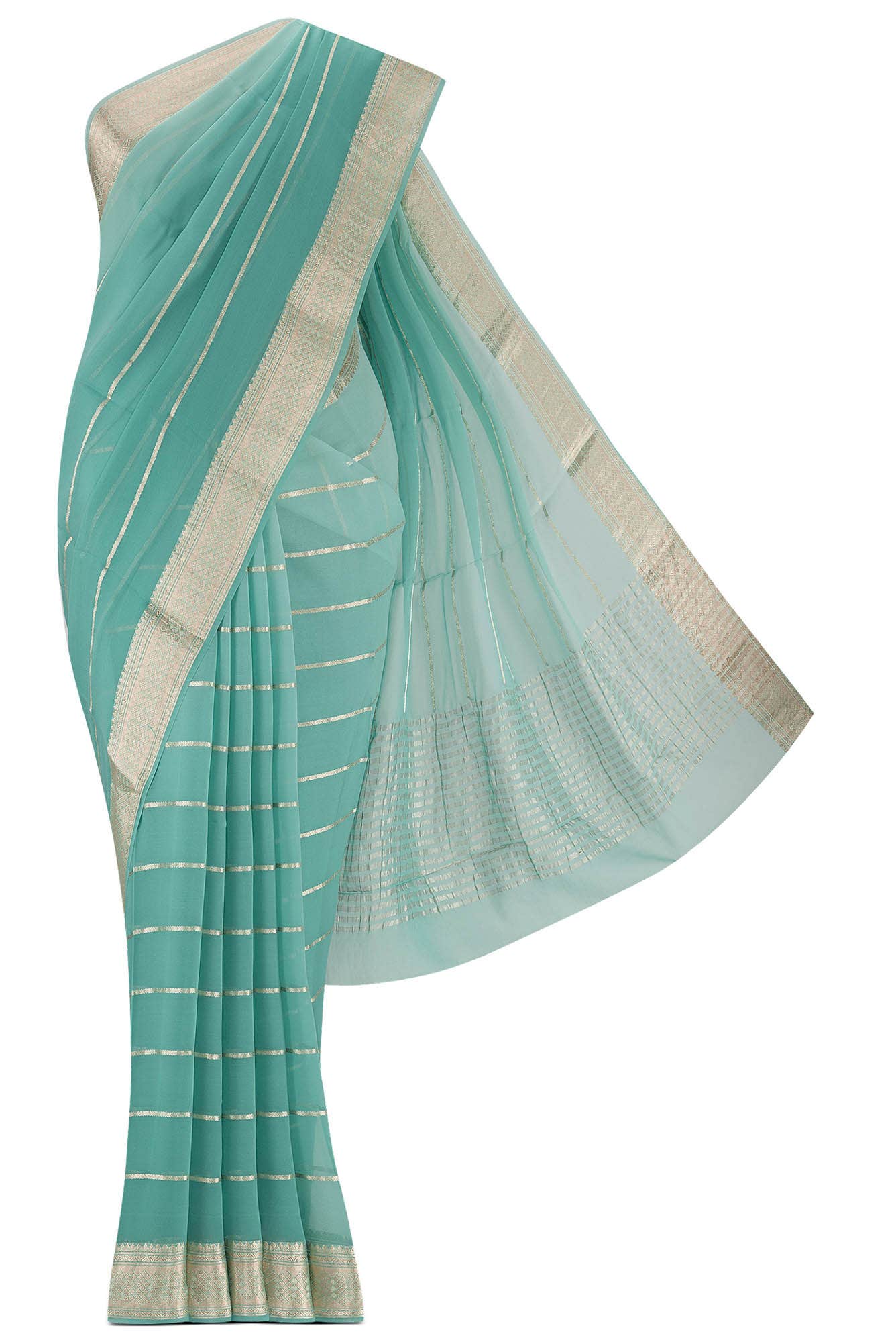 Green Mysore Georgette Saree