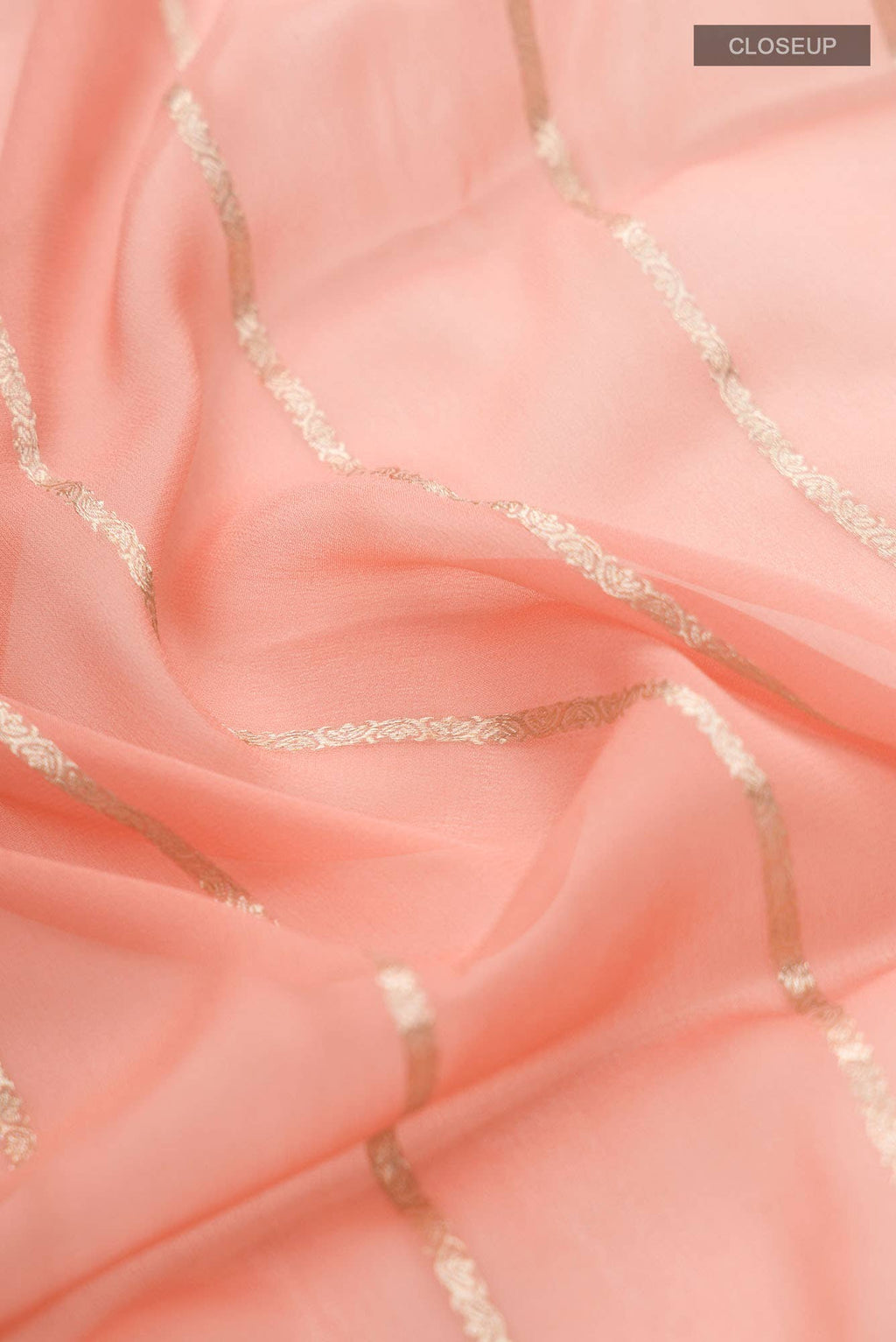 Peach Mysore Georgette Saree