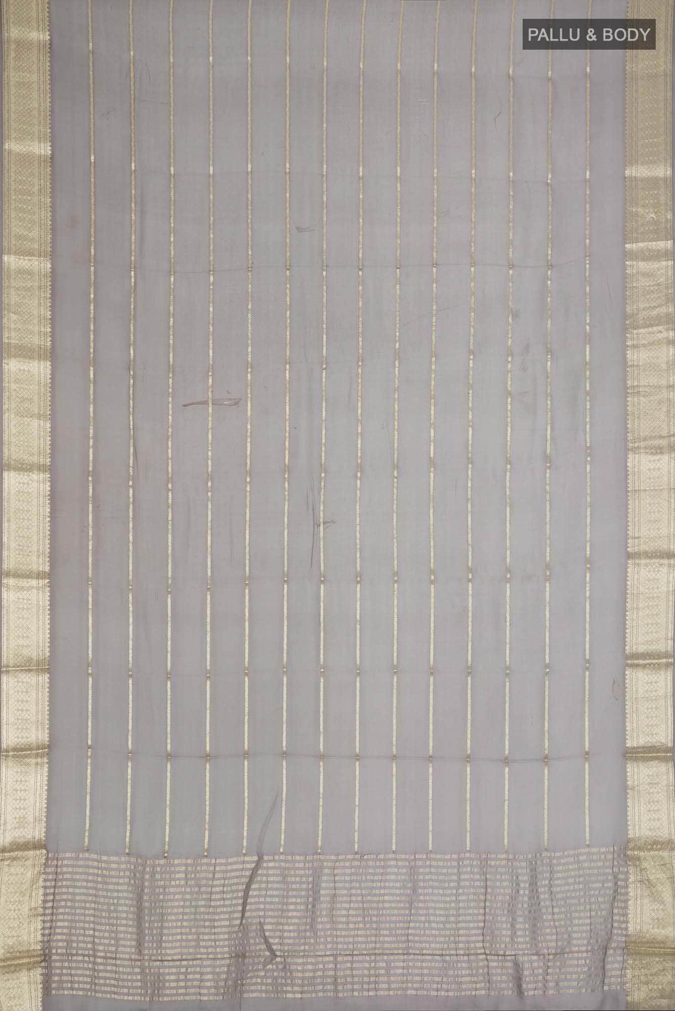 Grey Mysore Georgette Saree