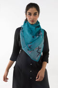 The Sparrows Teal Stole from Birds of Paradise, Scarves & Stoles Collection
