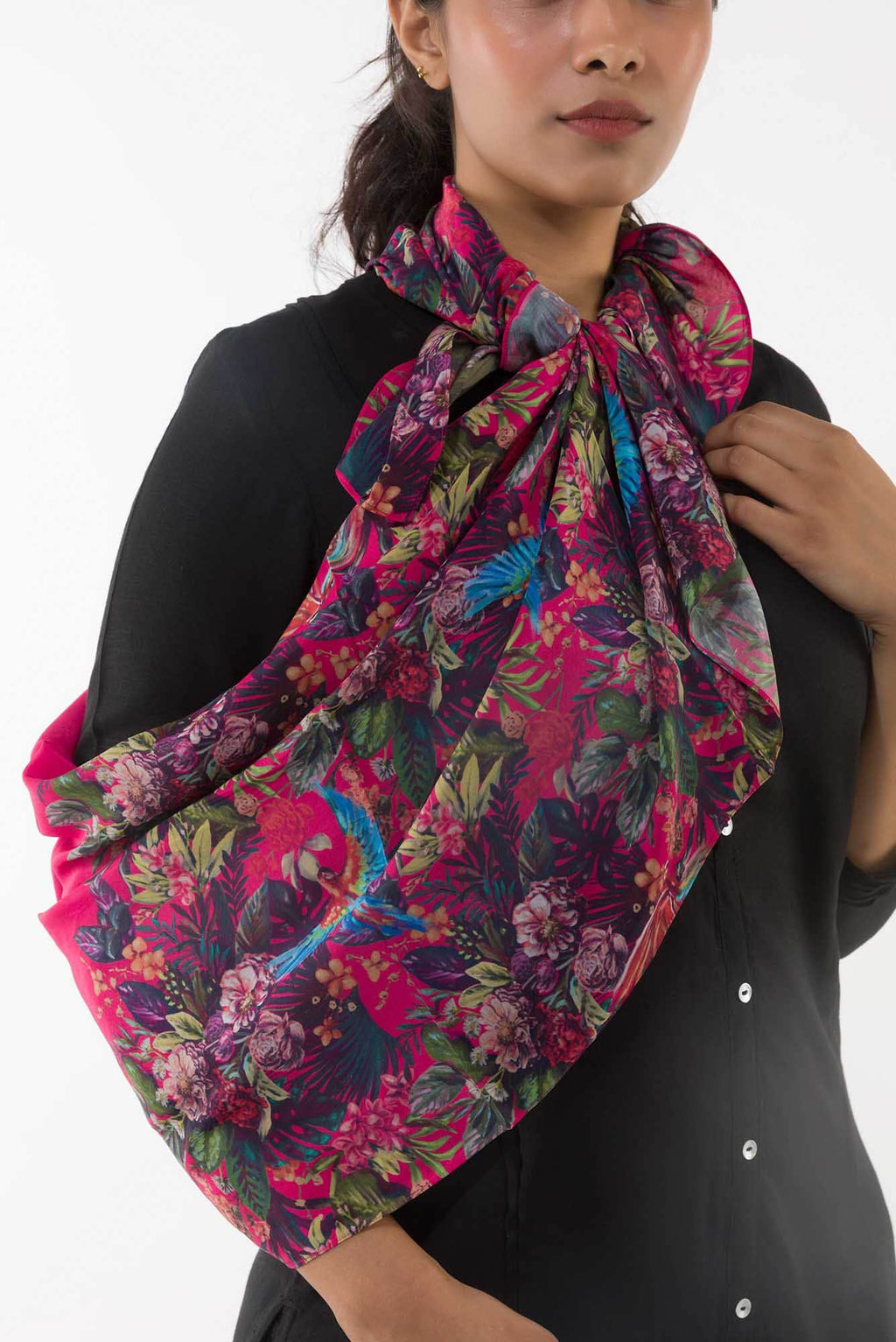 Hyacinth Macaws Rose Pink Stole from Birds of Paradise, Scarves & Stoles Collection