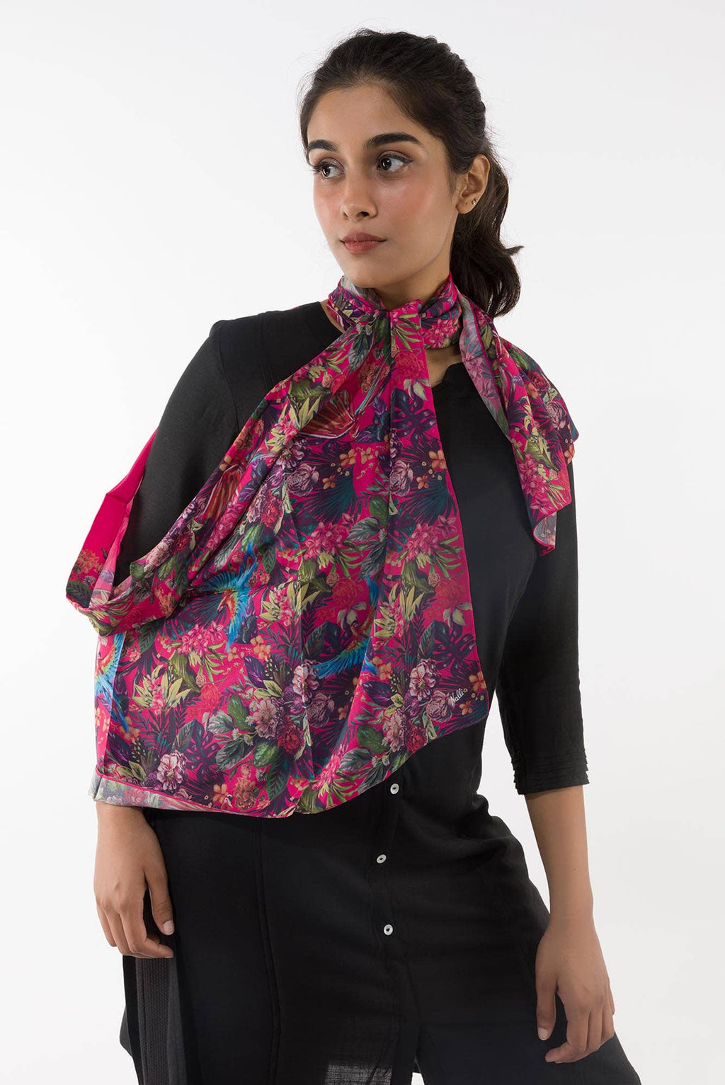 Hyacinth Macaws Rose Pink Stole from Birds of Paradise, Scarves & Stoles Collection