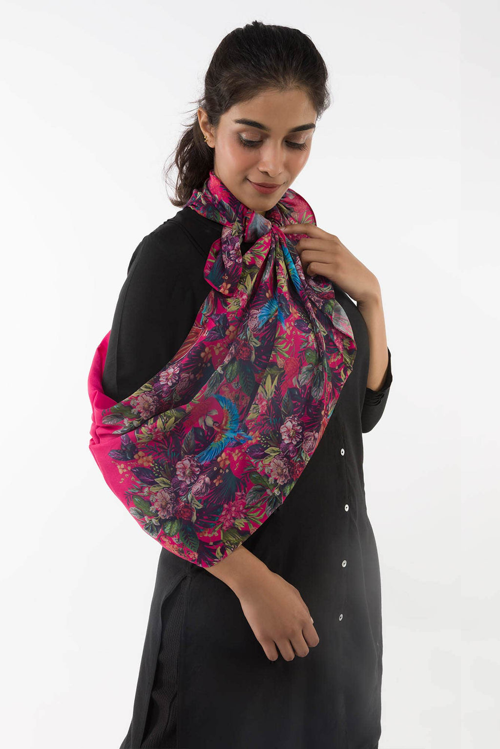 Hyacinth Macaws Rose Pink Stole from Birds of Paradise, Scarves & Stoles Collection