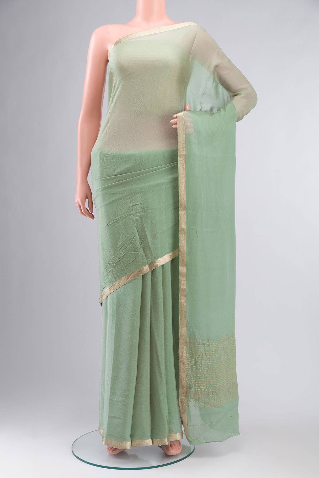 Green Mysore Chiffon Saree