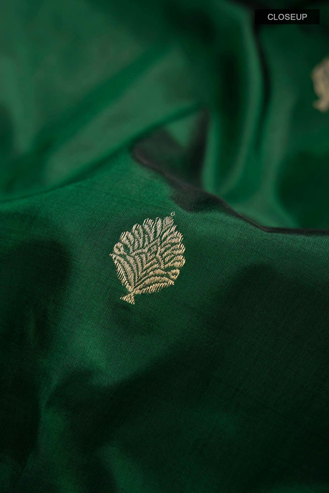 Green Banarasi Katan Silk Saree