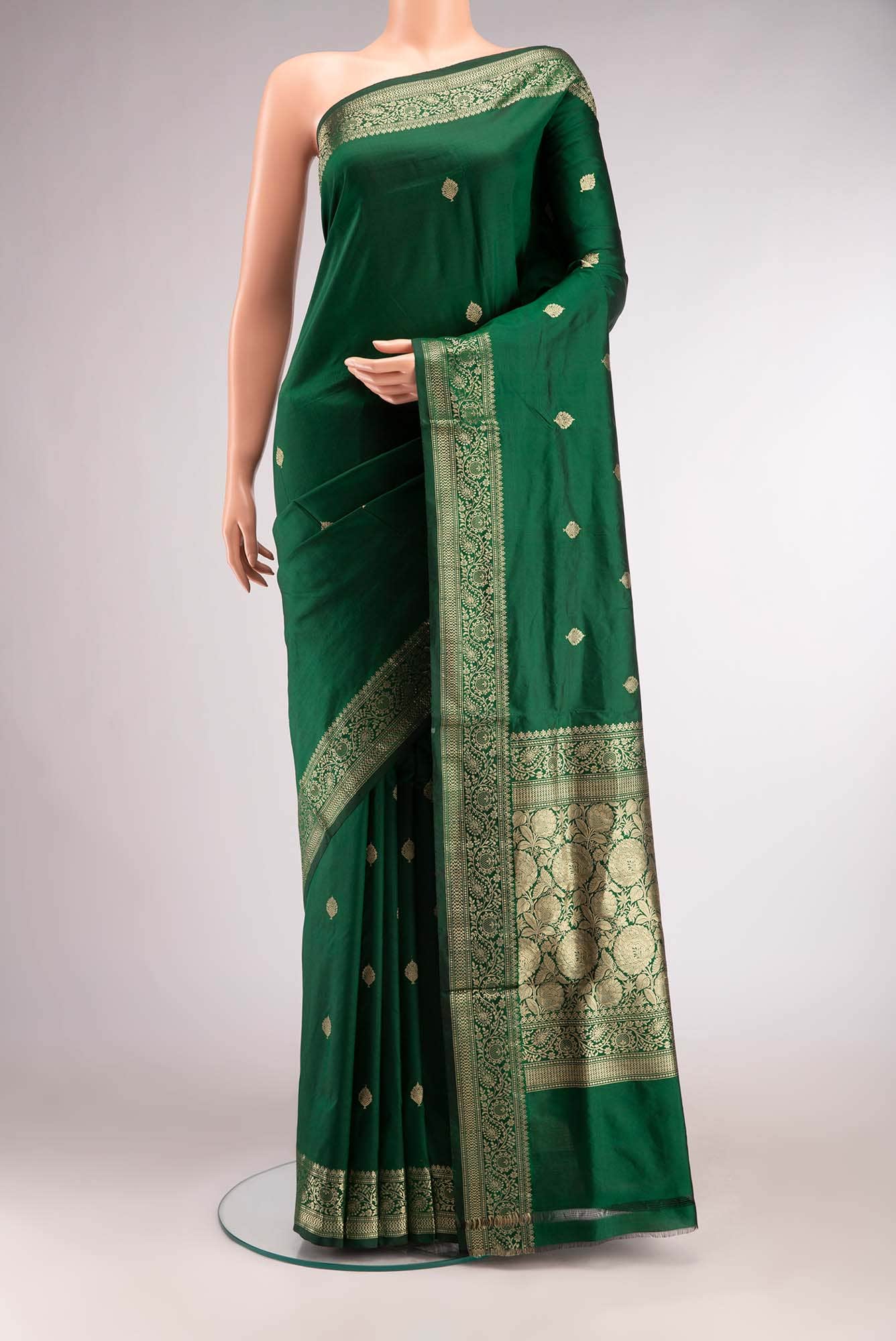Green Banarasi Katan Silk Saree