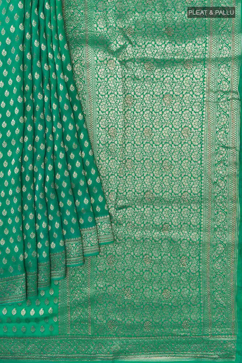 Green Blended Georgette Saree
