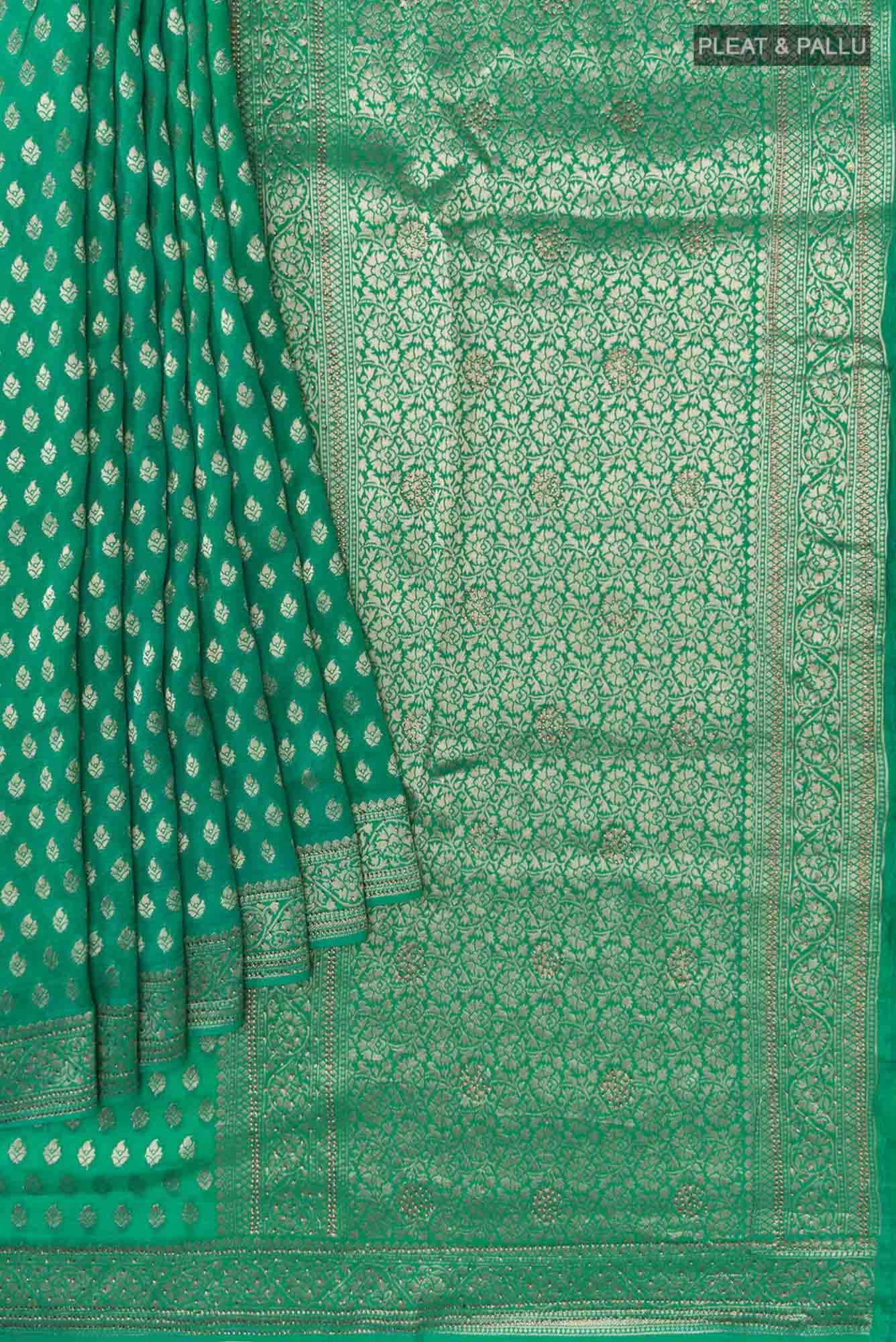 Green Blended Georgette Saree
