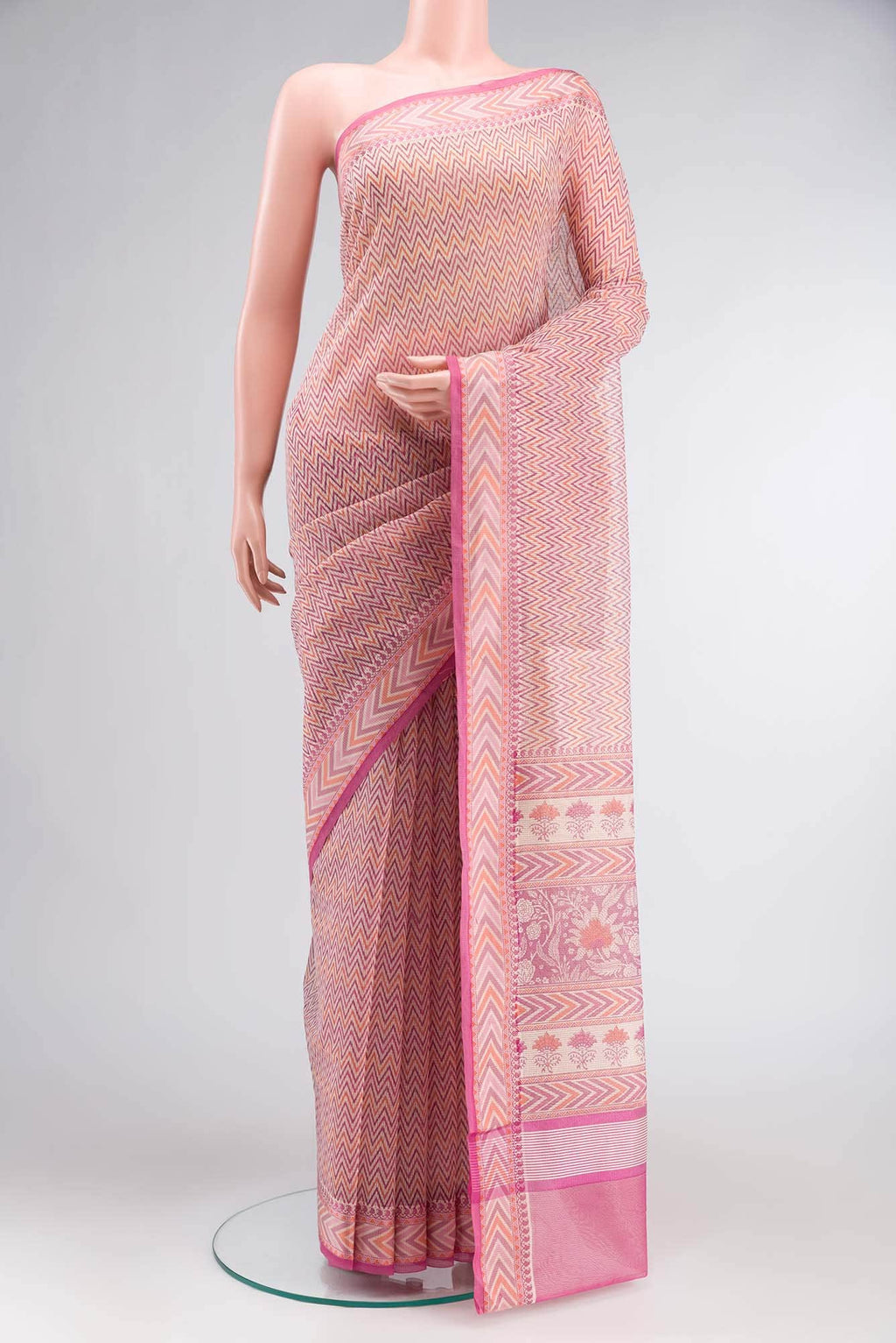 Beige Blended Kota Cotton Saree
