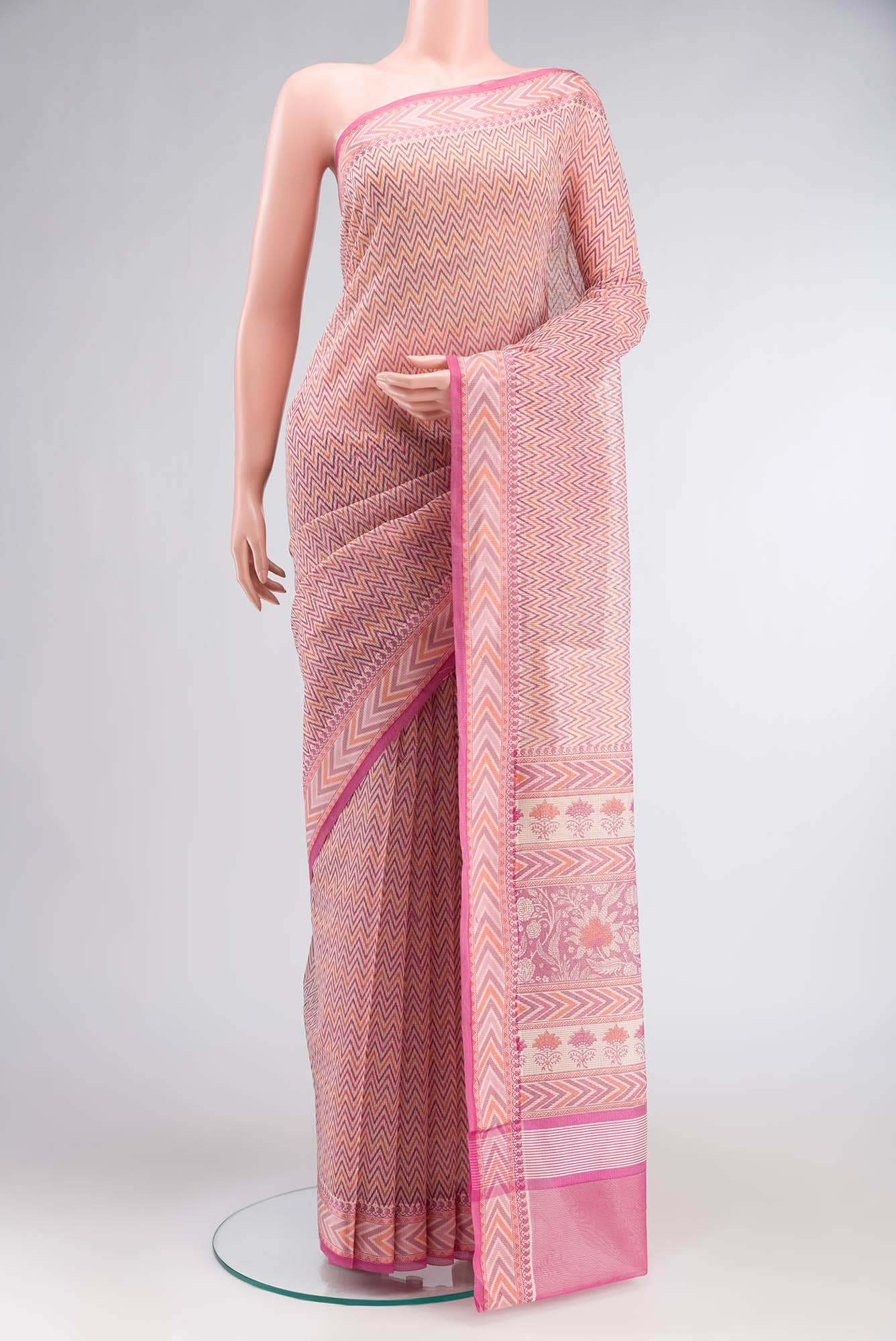Beige Blended Kota Cotton Saree