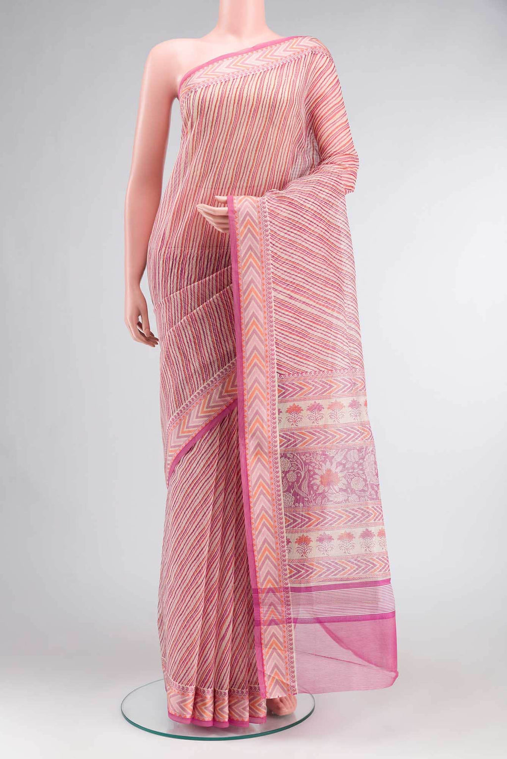 Beige Blended Kota Cotton Saree