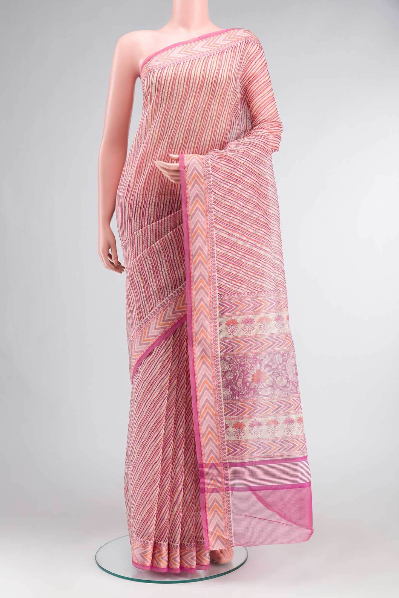 Beige Blended Kota Cotton Saree