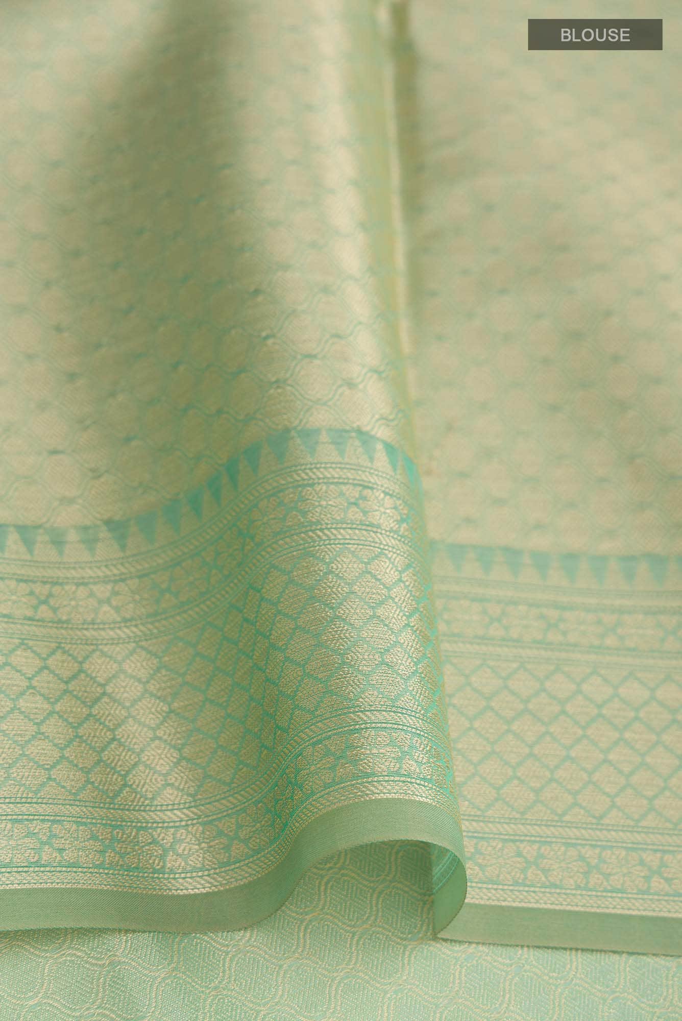Green Blended Kora Cotton Saree
