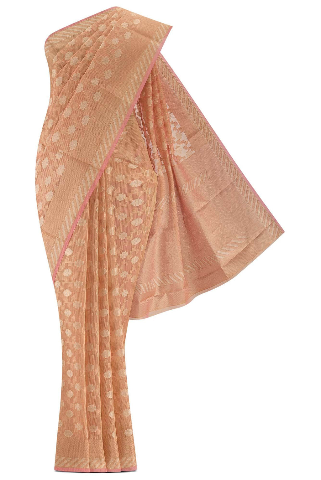 Orange Blended Kota Cotton Saree