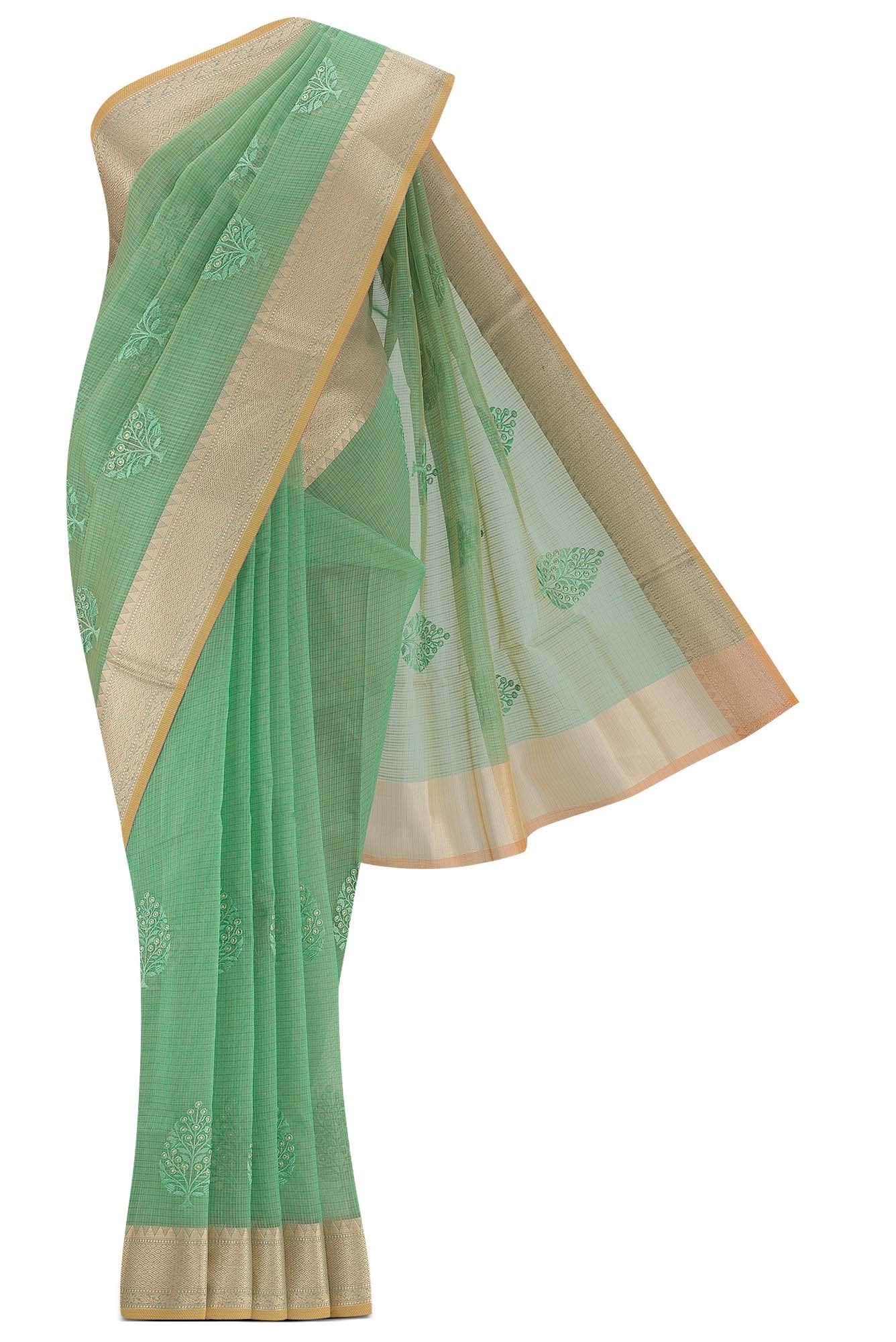 Green Kota Cotton Saree