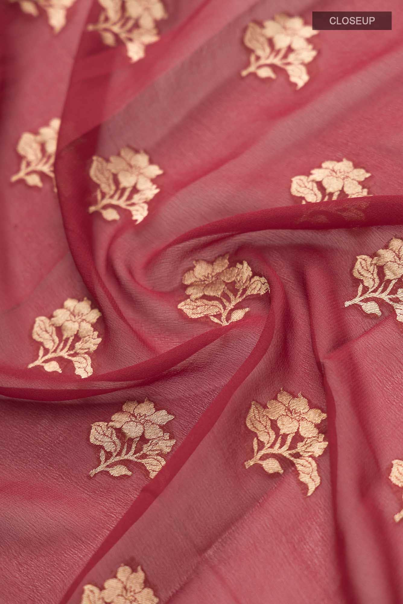 Raat Rani- Red Georgette Banarasi Saree