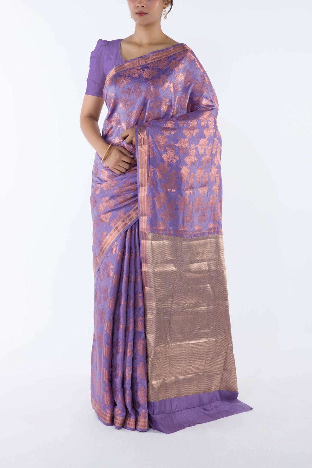 Pyari Peony- Lavender Banarasi Saree