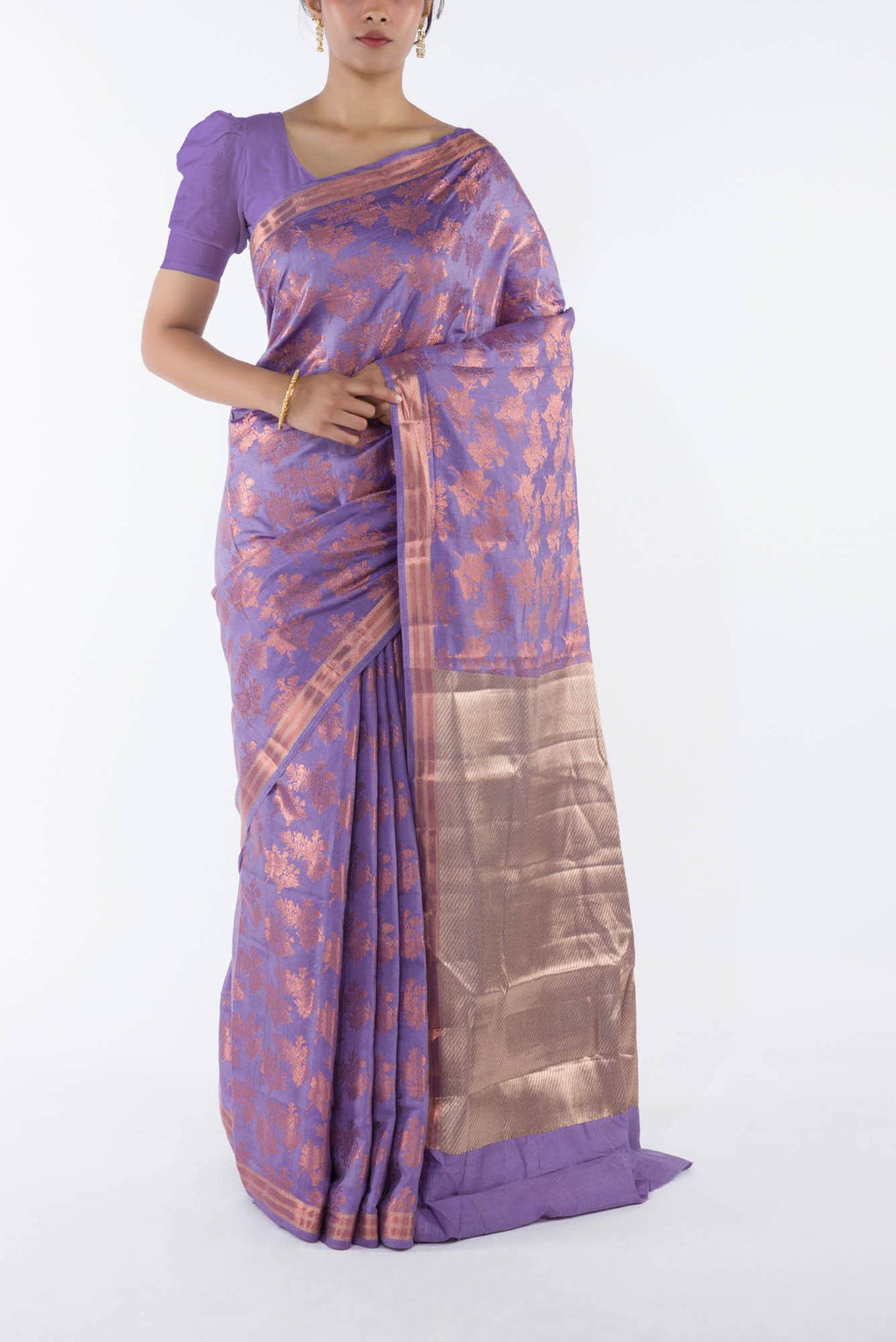 Pyari Peony- Lavender Banarasi Saree