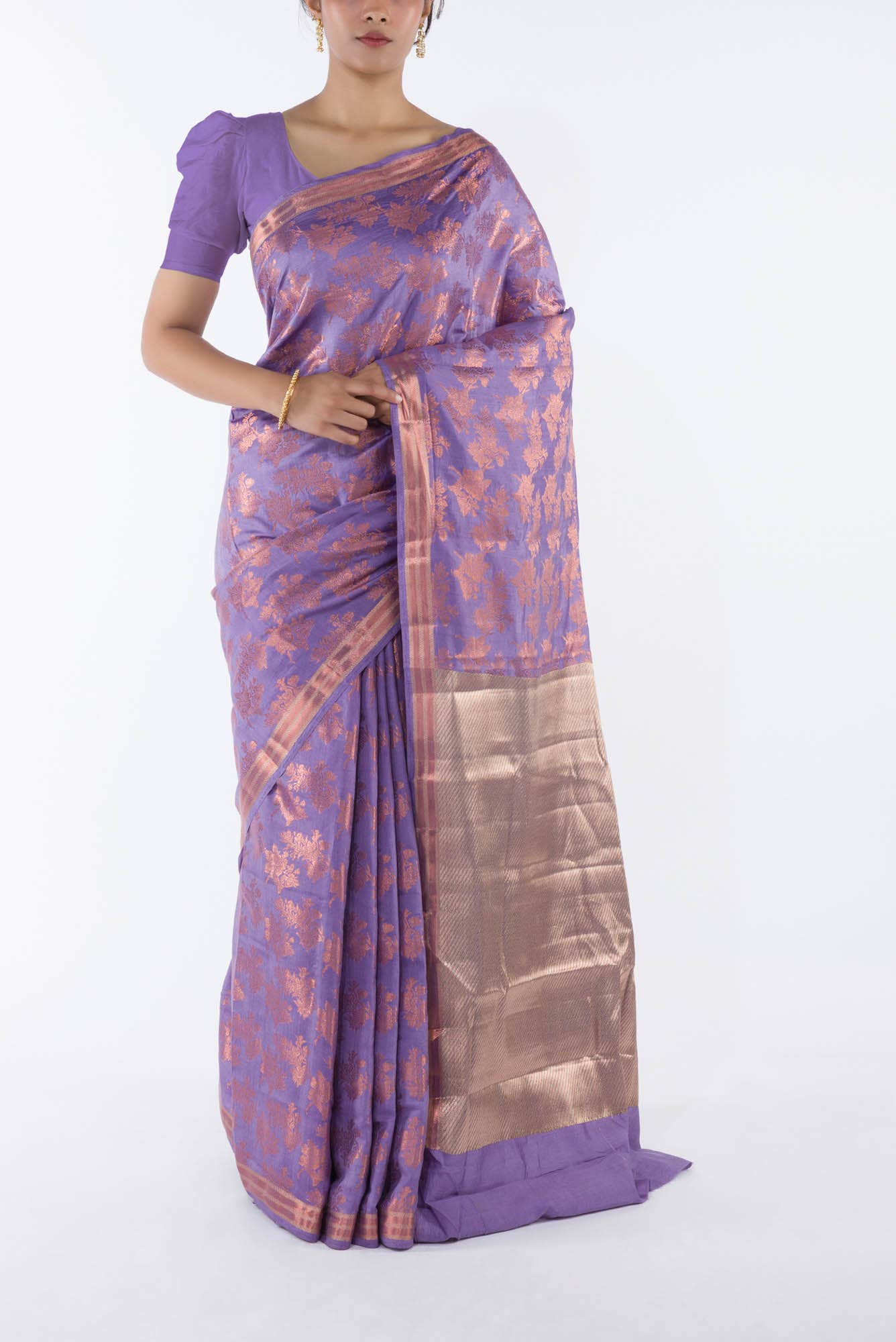 Pyari Peony- Lavender Banarasi Saree