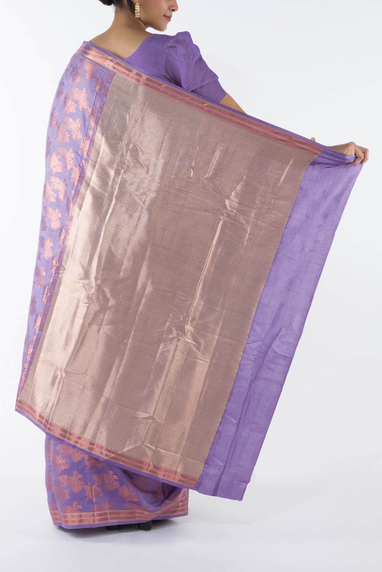 Pyari Peony- Lavender Banarasi Saree