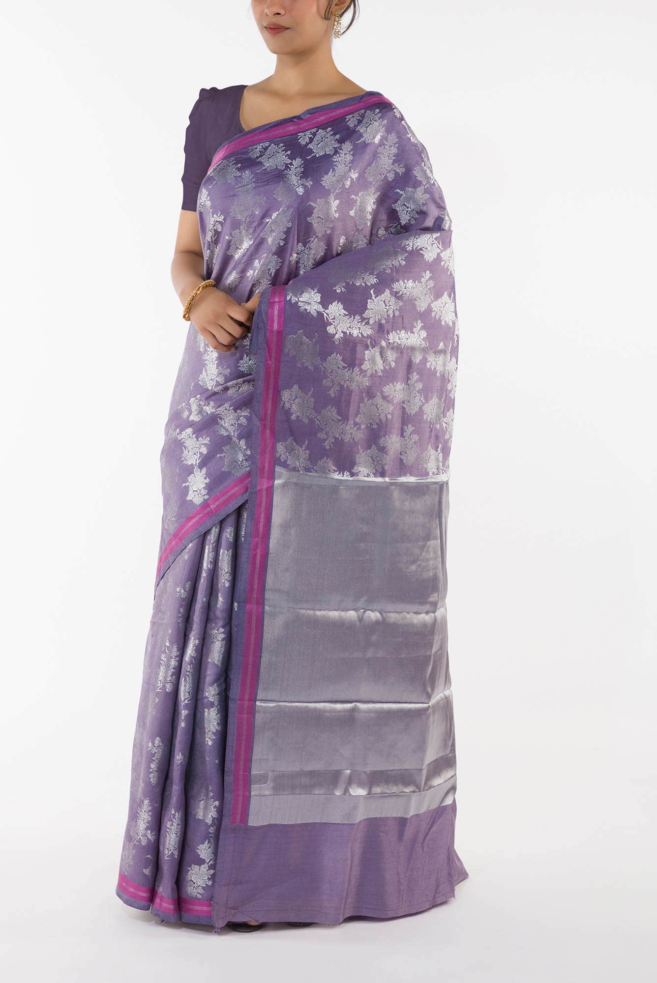 Sakura Soiree- Lavender Banarasi Saree