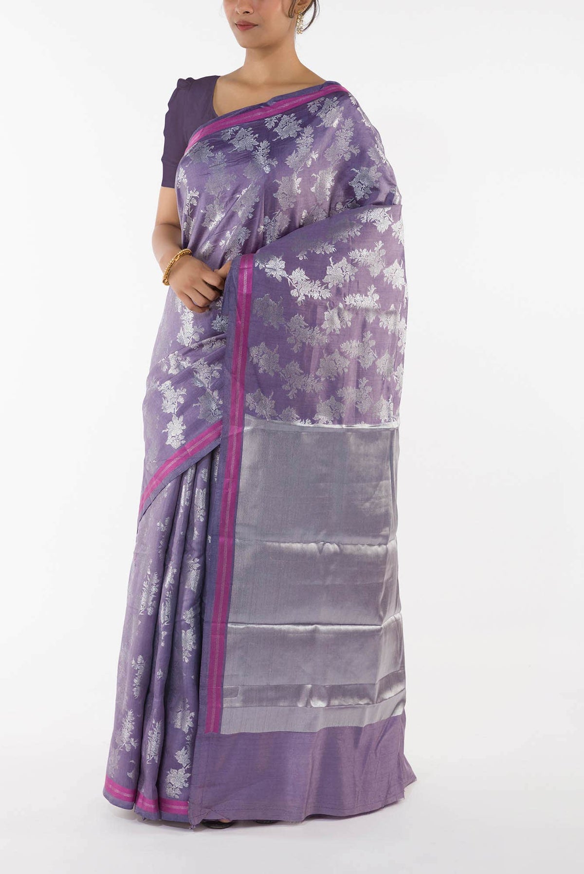 Sakura Soiree- Lavender Banarasi Saree