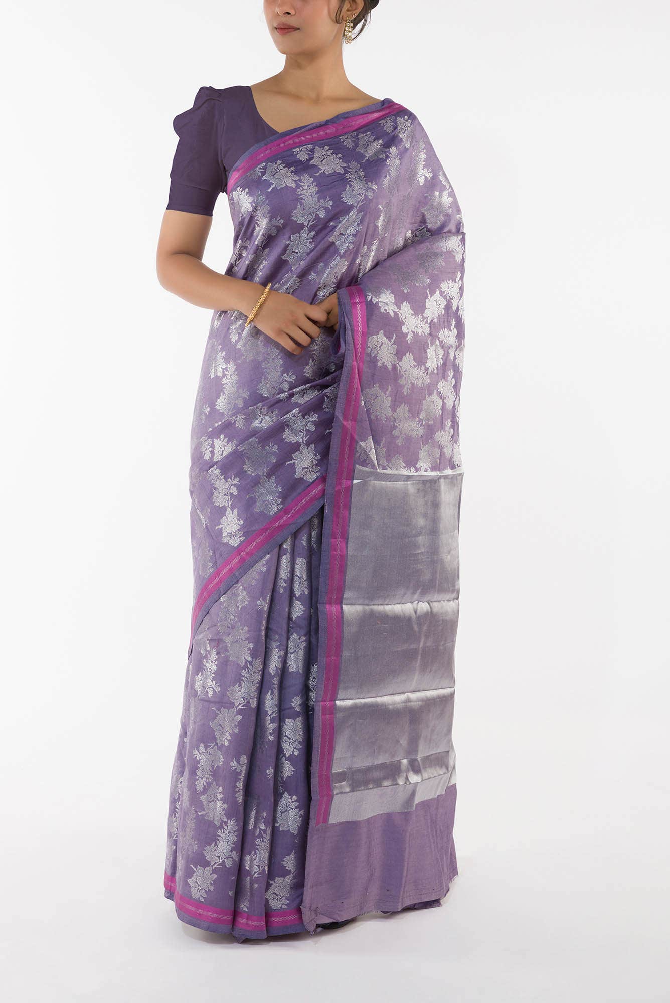 Sakura Soiree- Lavender Banarasi Saree