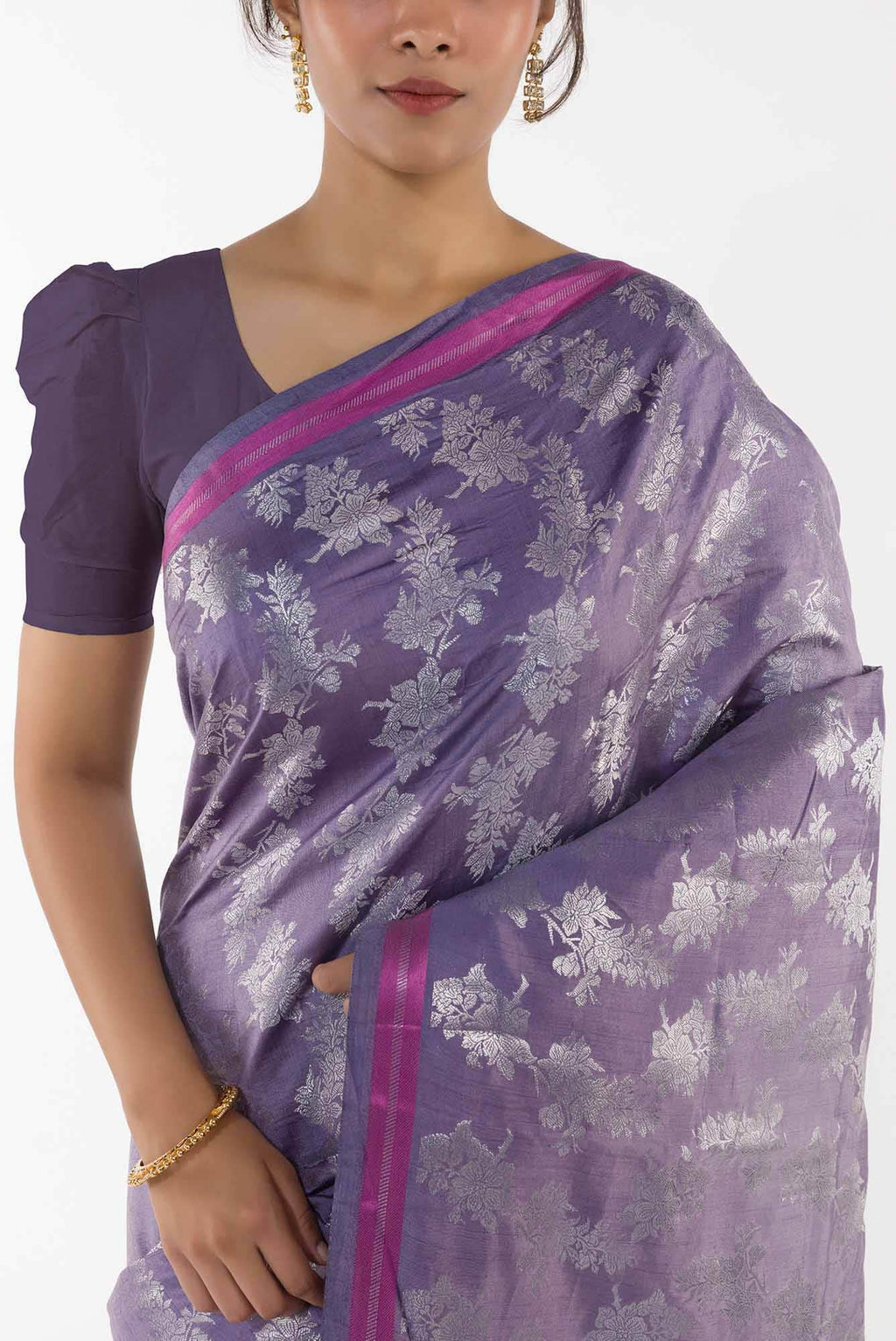 Sakura Soiree- Lavender Banarasi Saree