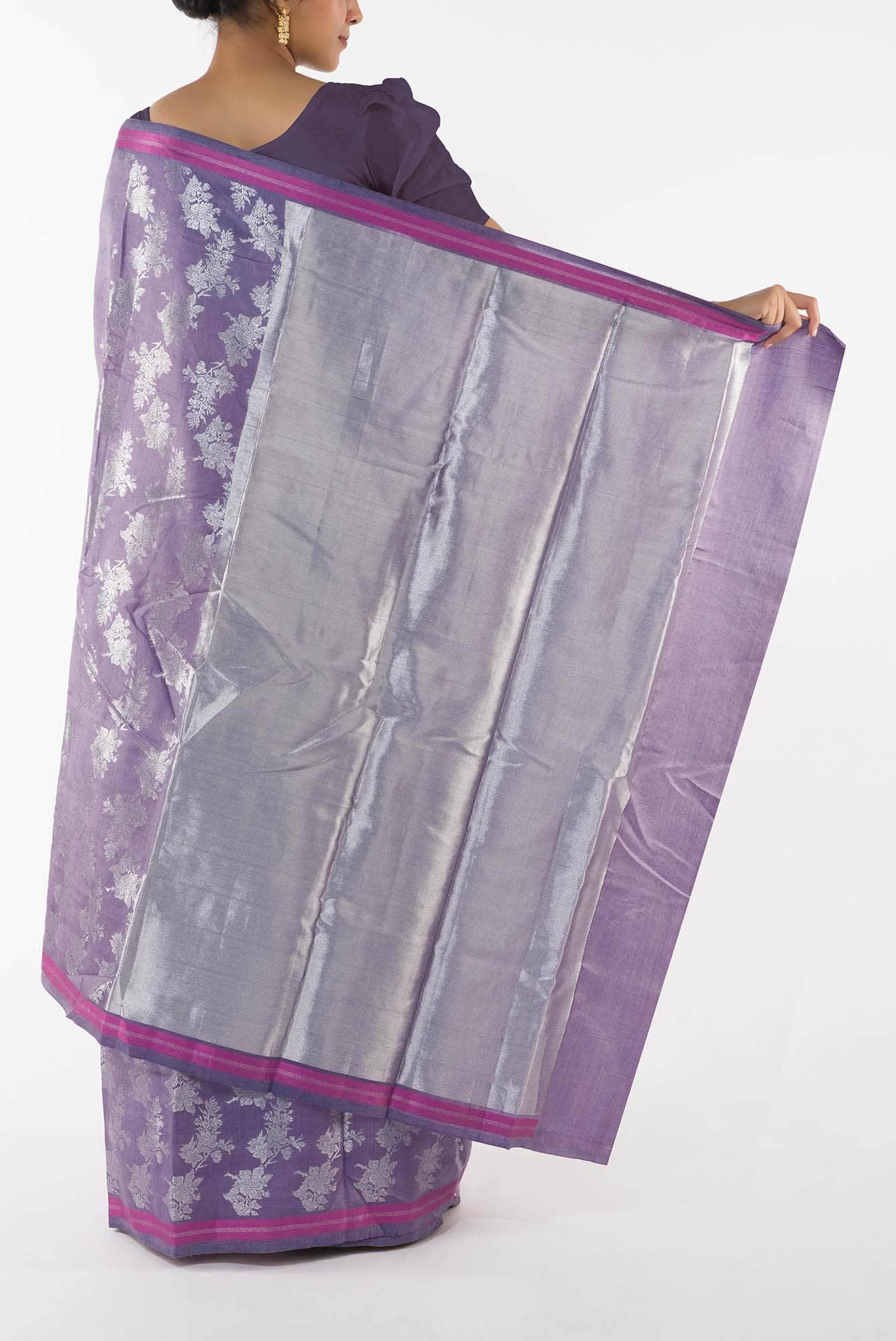 Sakura Soiree- Lavender Banarasi Saree