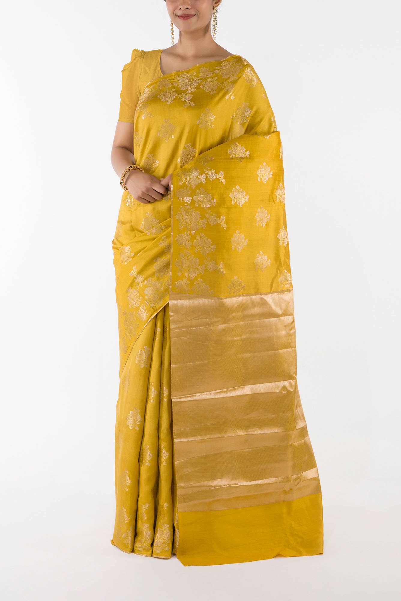 Chameli Chic- Yellow Banarasi Saree