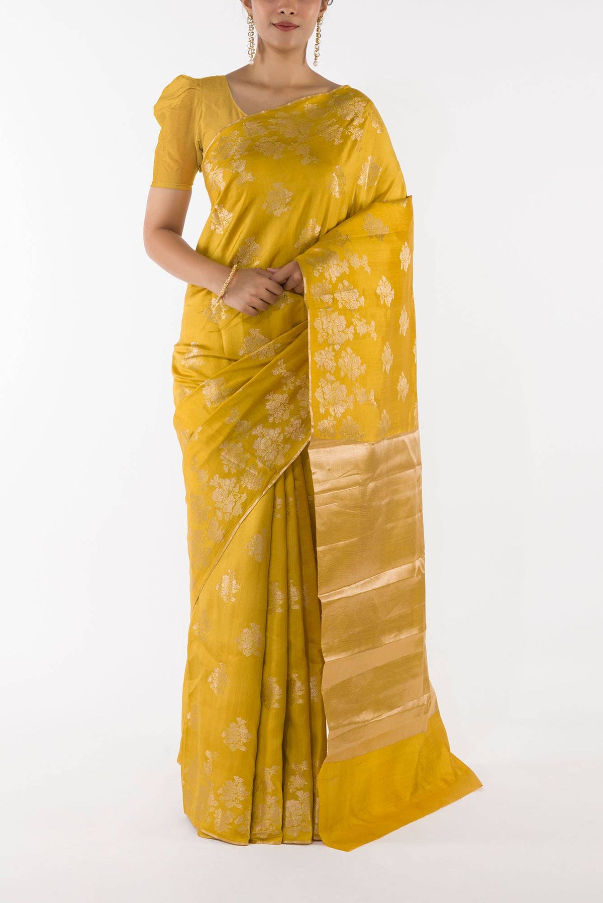 Chameli Chic- Yellow Banarasi Saree