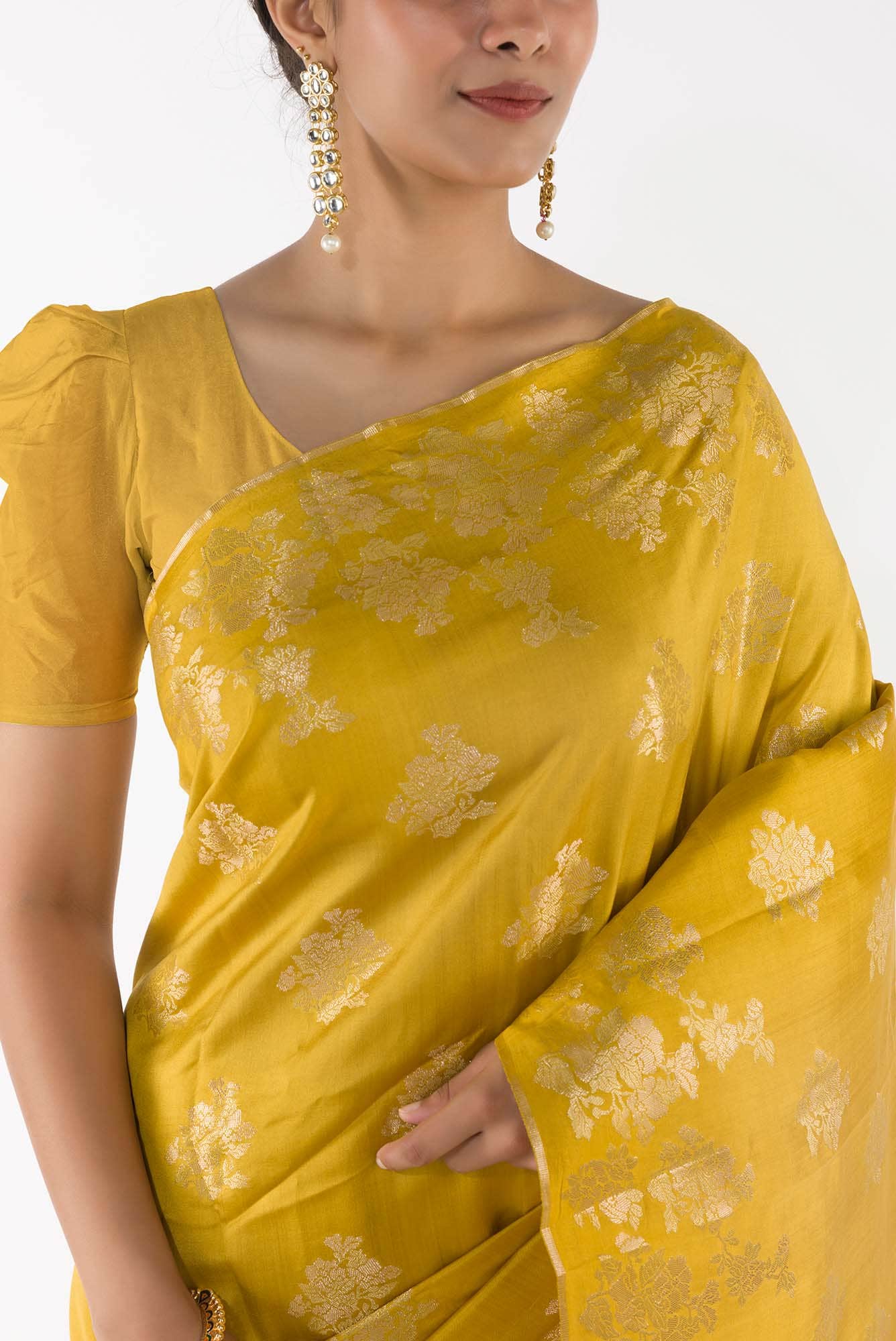 Chameli Chic- Yellow Banarasi Saree