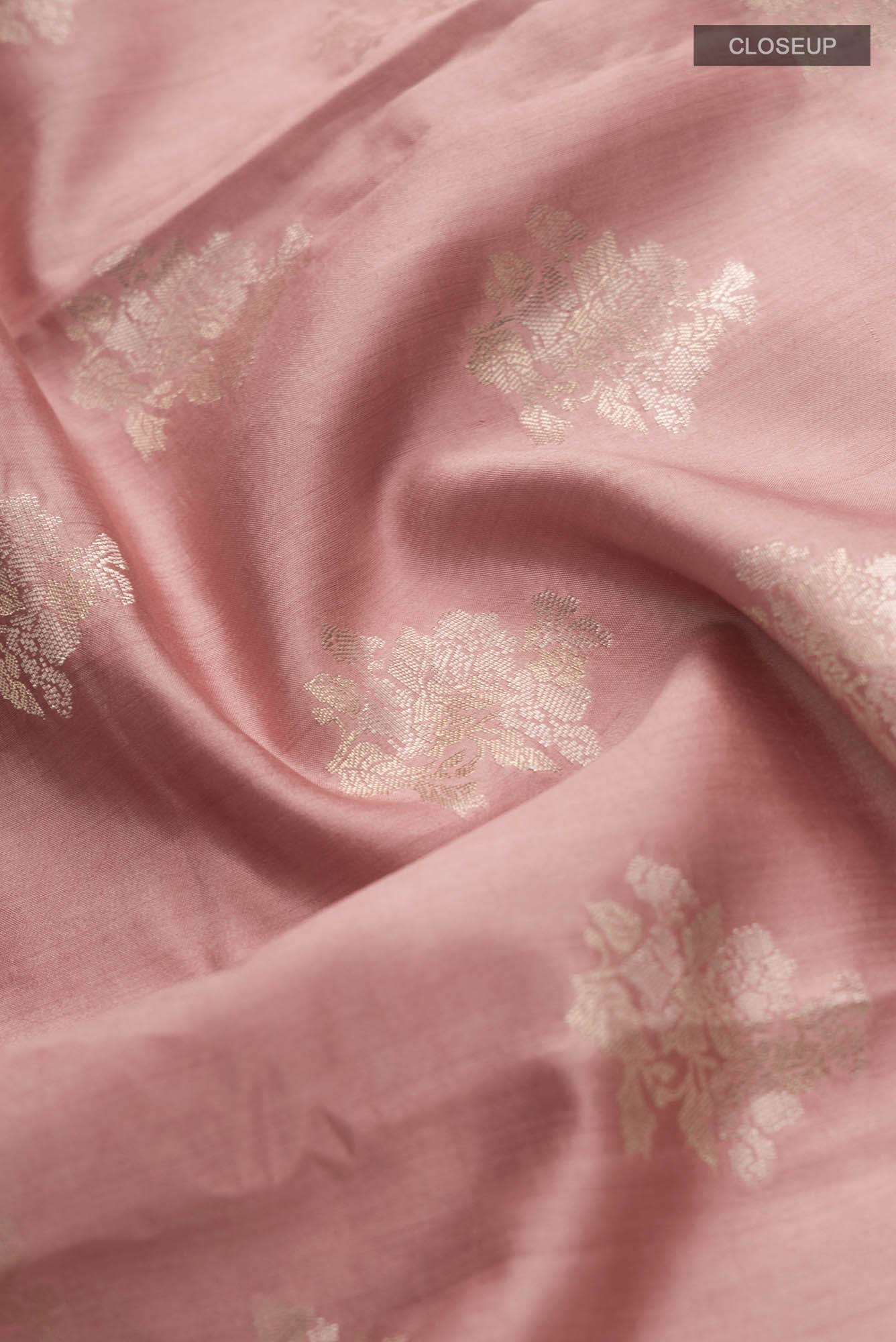 Chameli Chic Pastel Pink Banarasi Cheeniya Saree