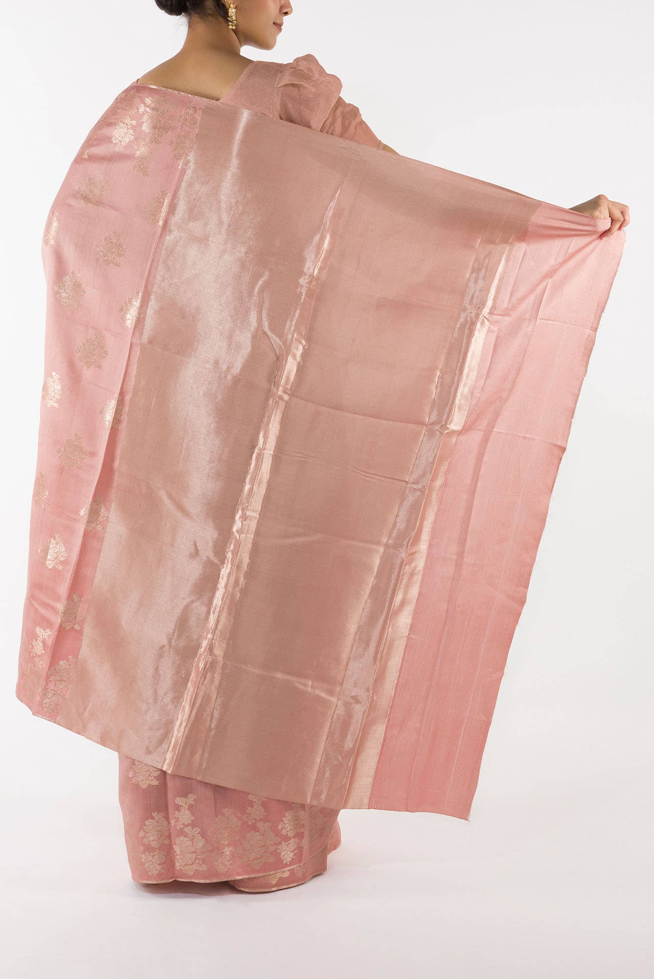 Chameli Chic Pastel Pink Banarasi Cheeniya Saree