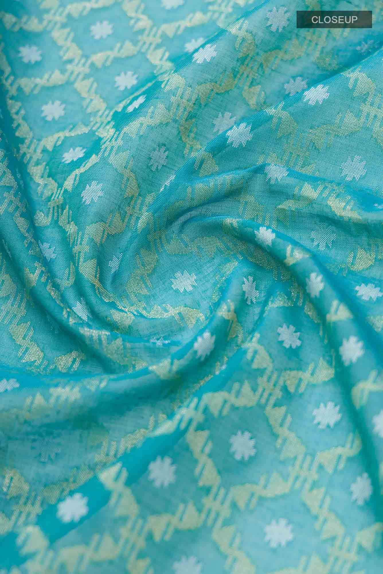 Blue Banarasi Silk Saree