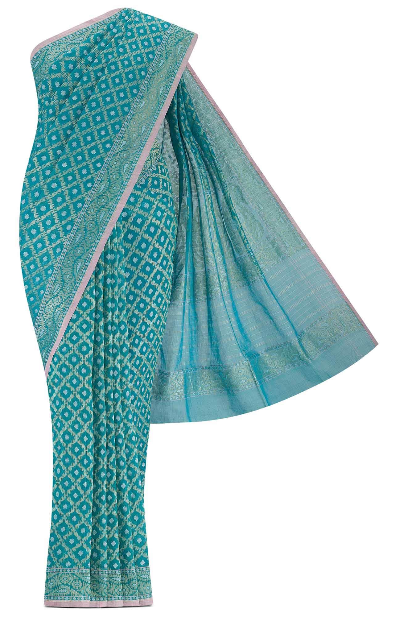 Blue Banarasi Silk Saree
