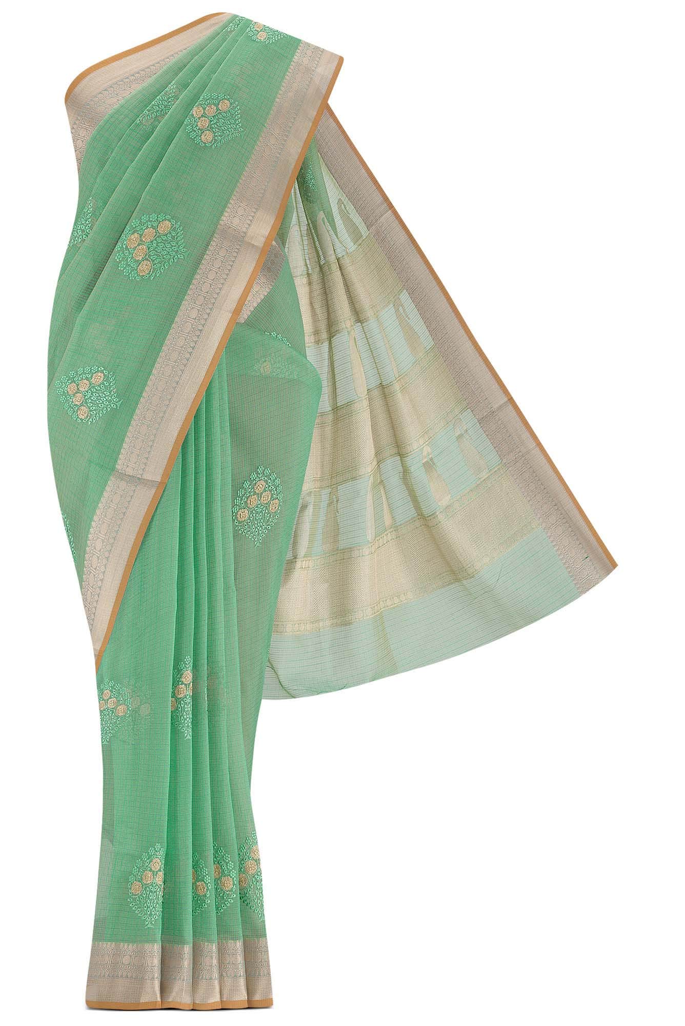 Green Kota Cotton Saree